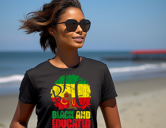 Black and Educated Printed T-Shirt