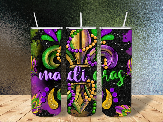 Mardi Gras 20 oz Tumbler