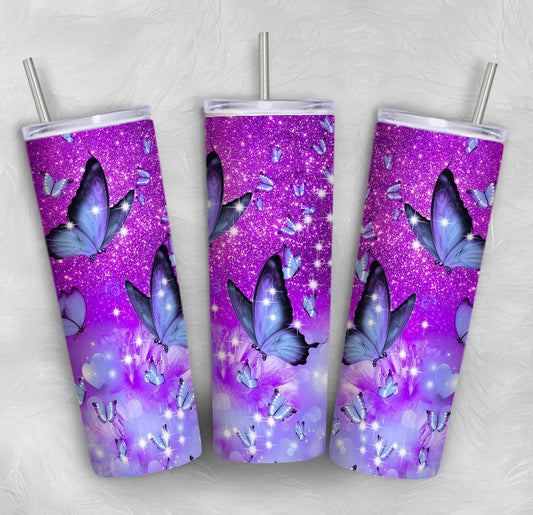 Purple Butterfly Tumbler (20 oz)